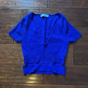 Zara blue knit crop top
